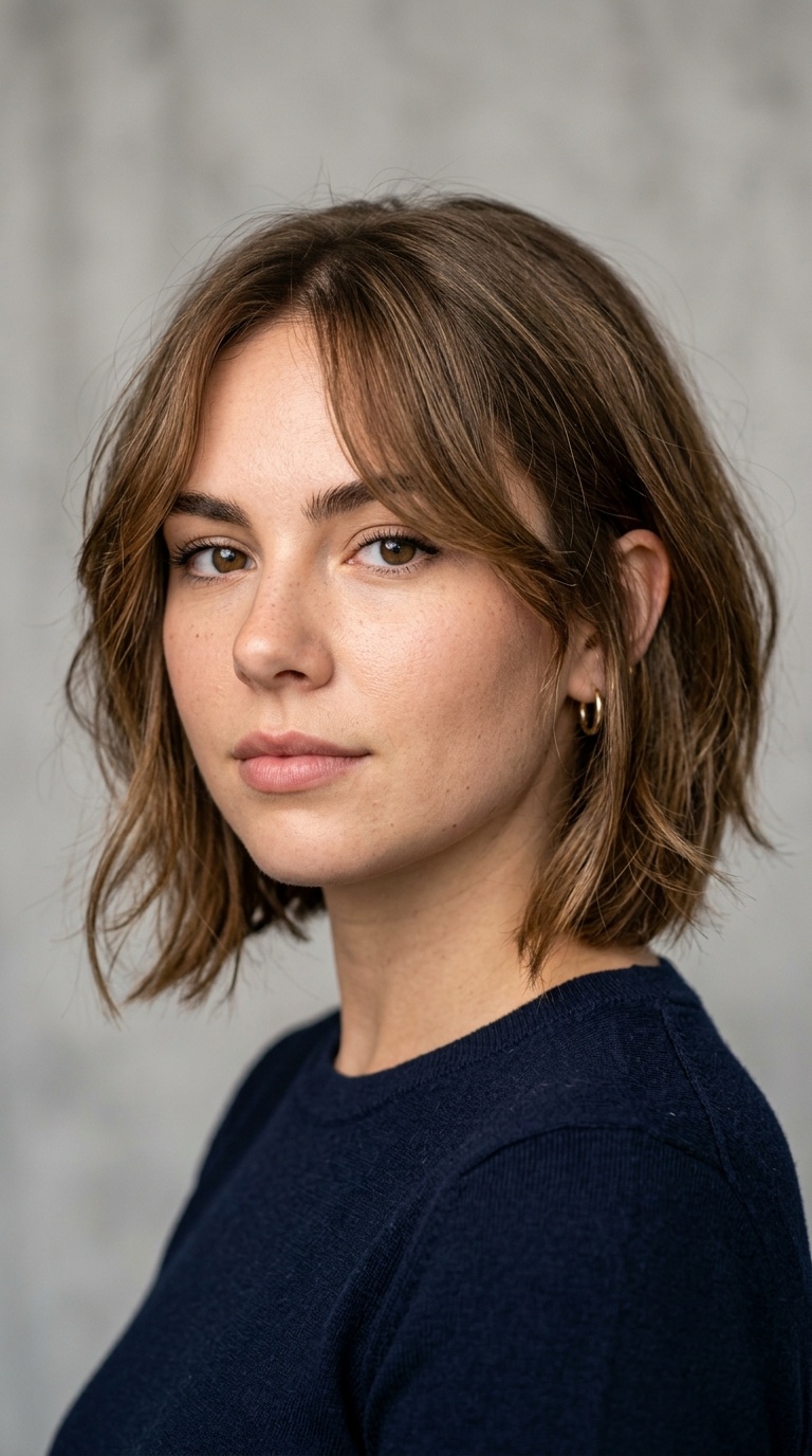 Angled Lob with Face-Framing Tendrils