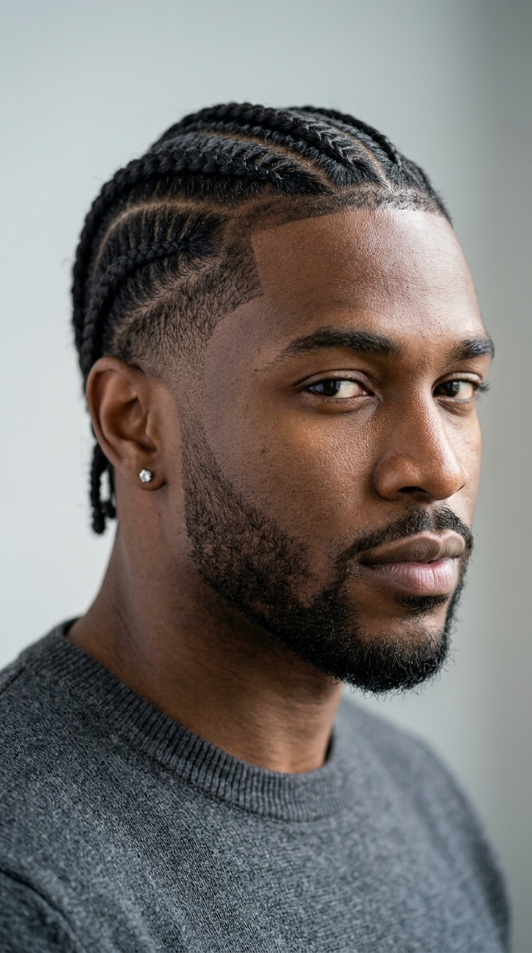 Angular Braids with Tapered Sideburns