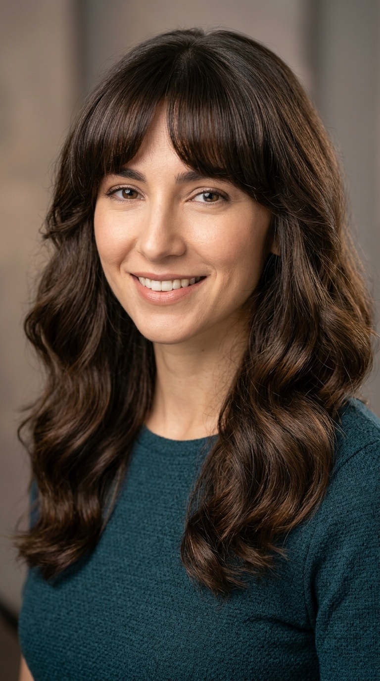 Arched Bangs with Classic Blowout Waves