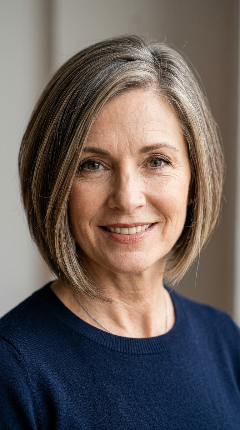 Asymmetrical Bob with Deep Side Part