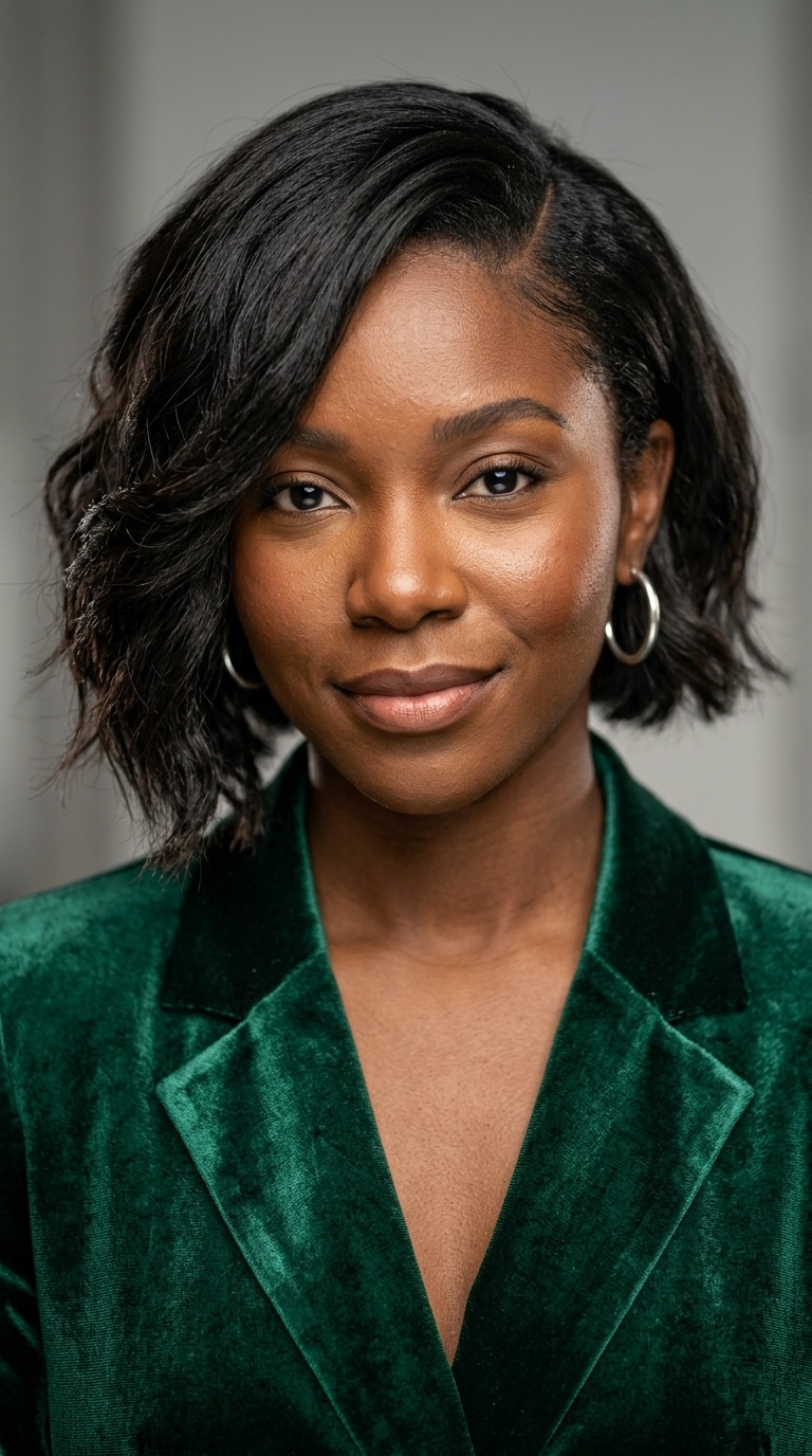 Asymmetrical Bob with Deep Side Part