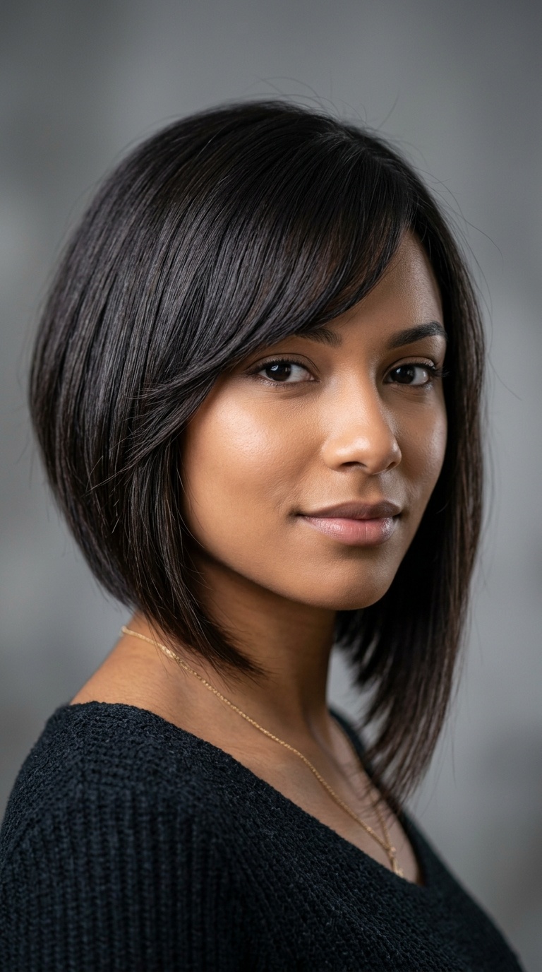 Asymmetrical Bob with Side Bangs
