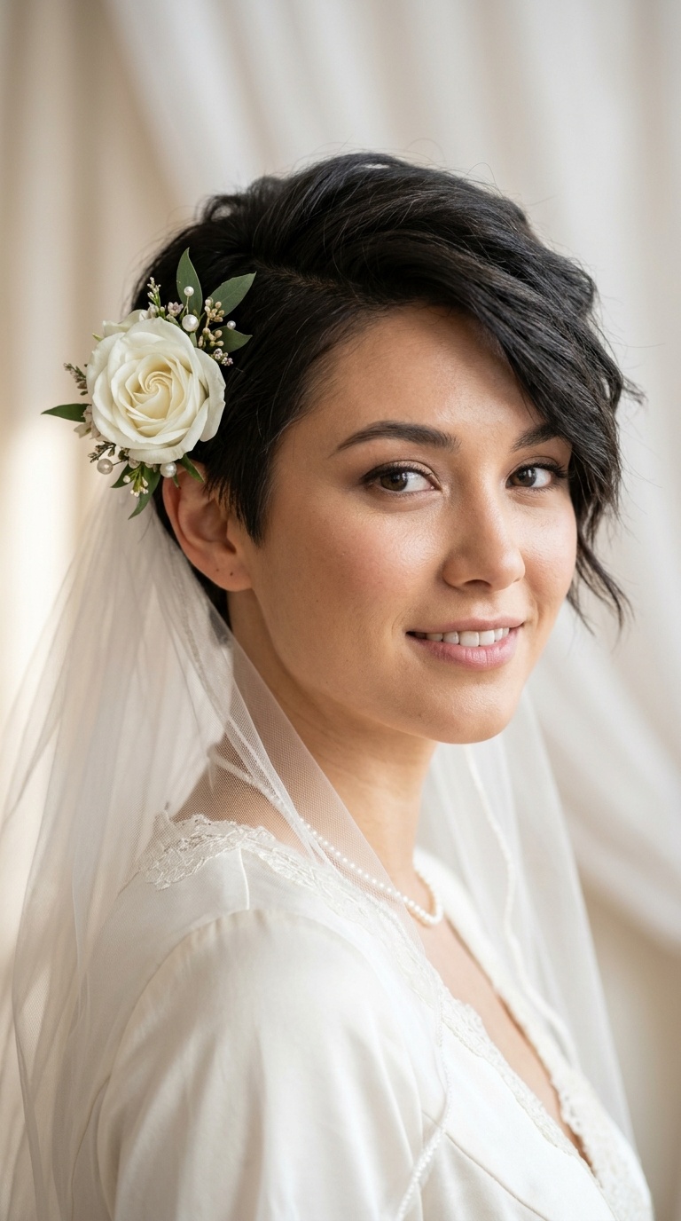Asymmetrical Crop with a Single Flower