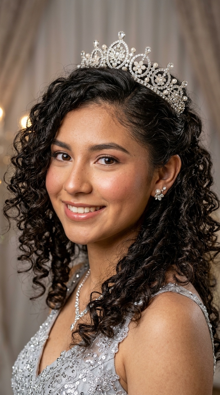 Asymmetrical Curls with a Side-Set Crown
