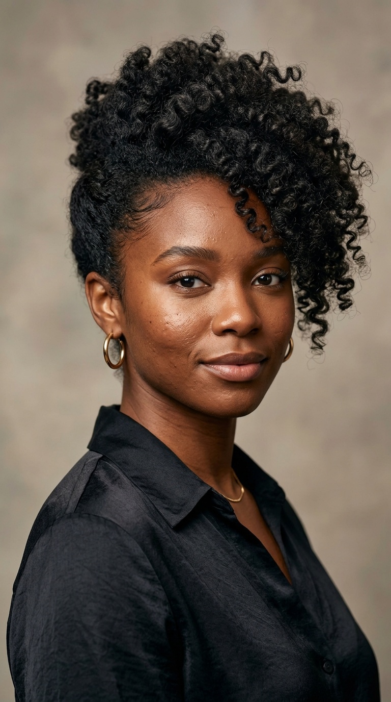 Asymmetrical Curly Updo