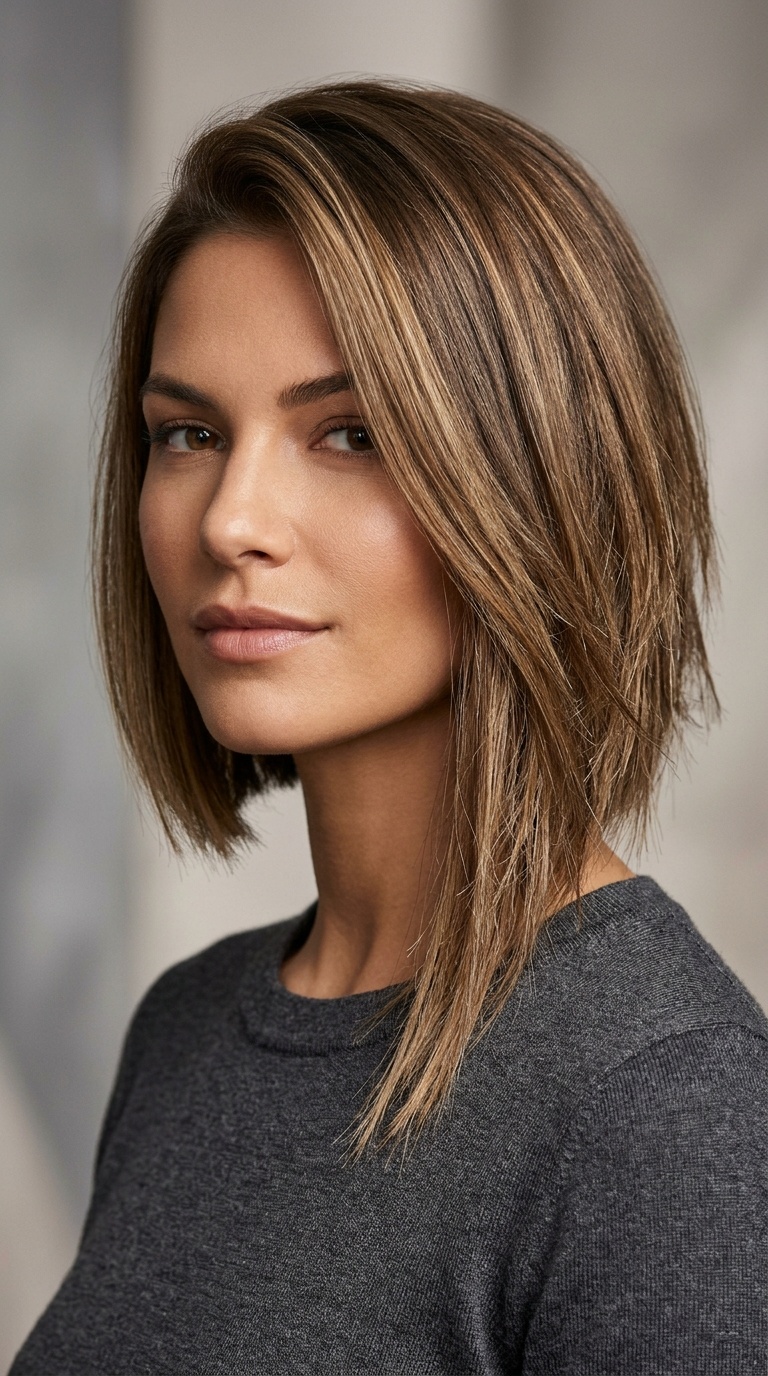 Asymmetrical Cut with Textured Ends