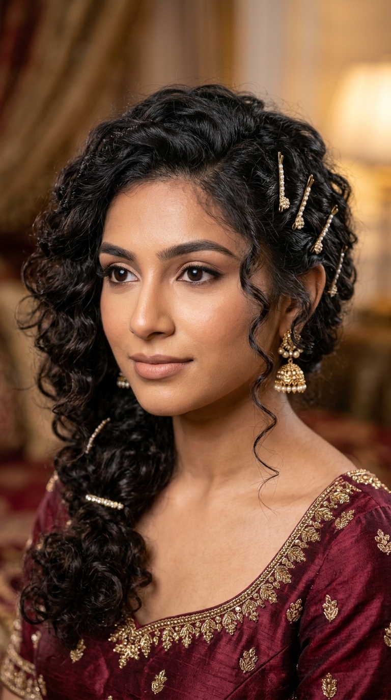 Asymmetrical Pinning with Textured Curls