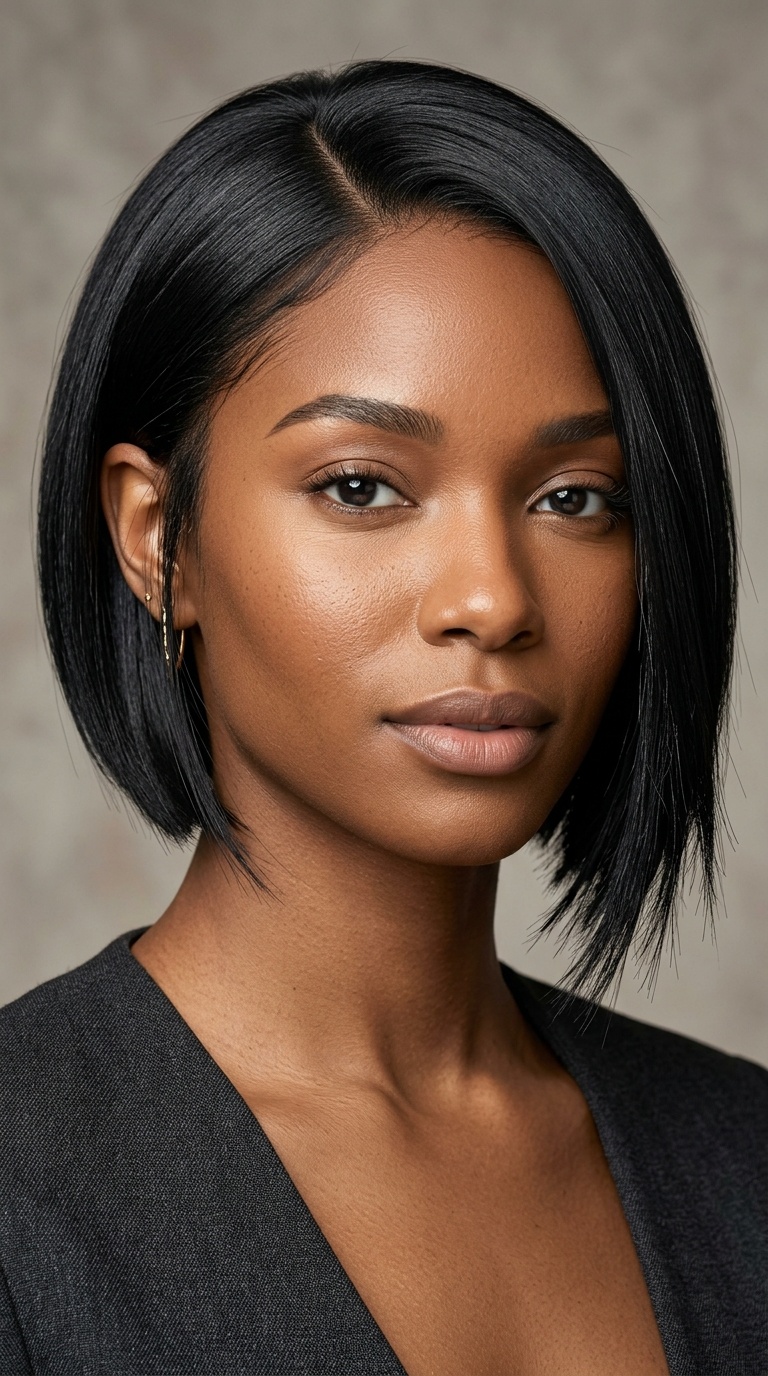 Asymmetrical Razor Cut Bob