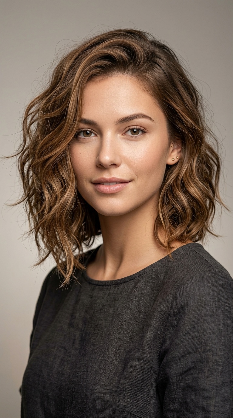 Asymmetrical Wavy Bob