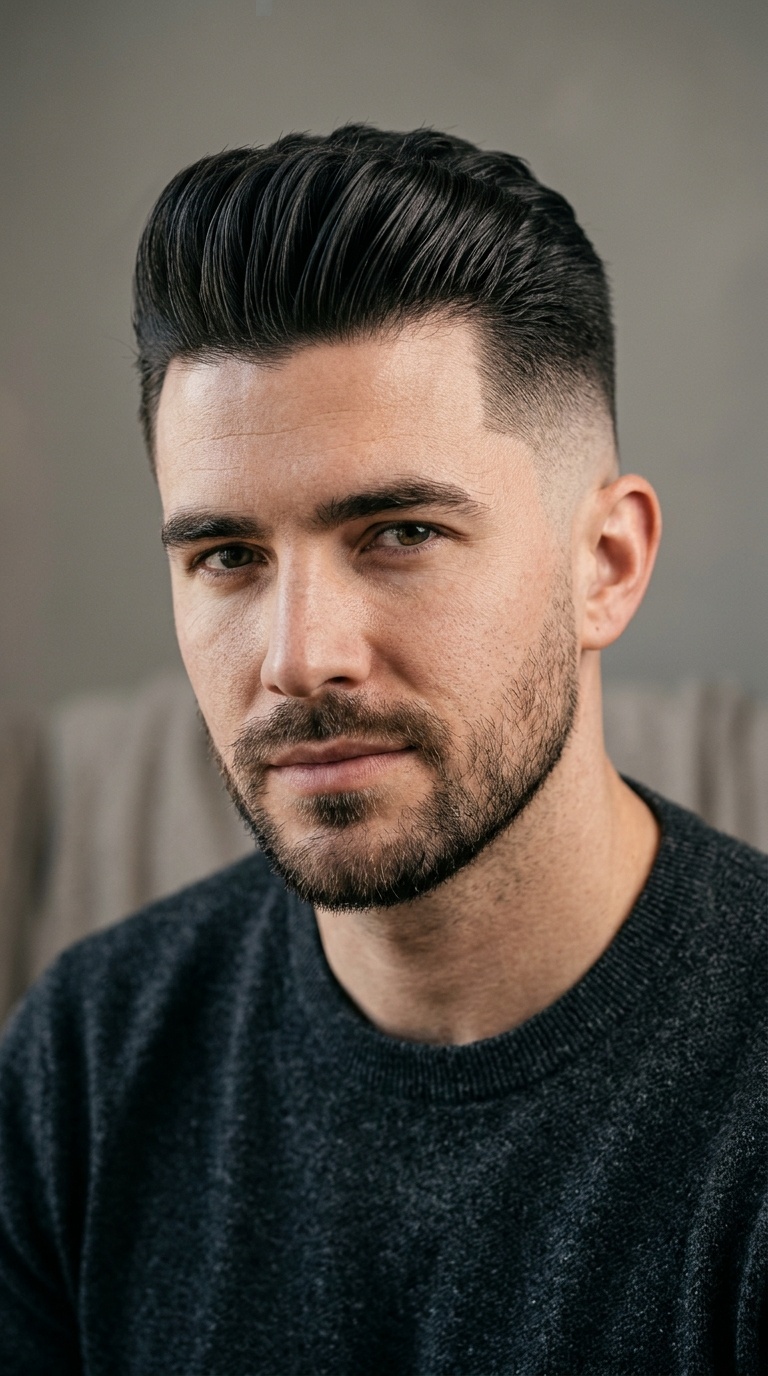 Bald Fade with Pompadour