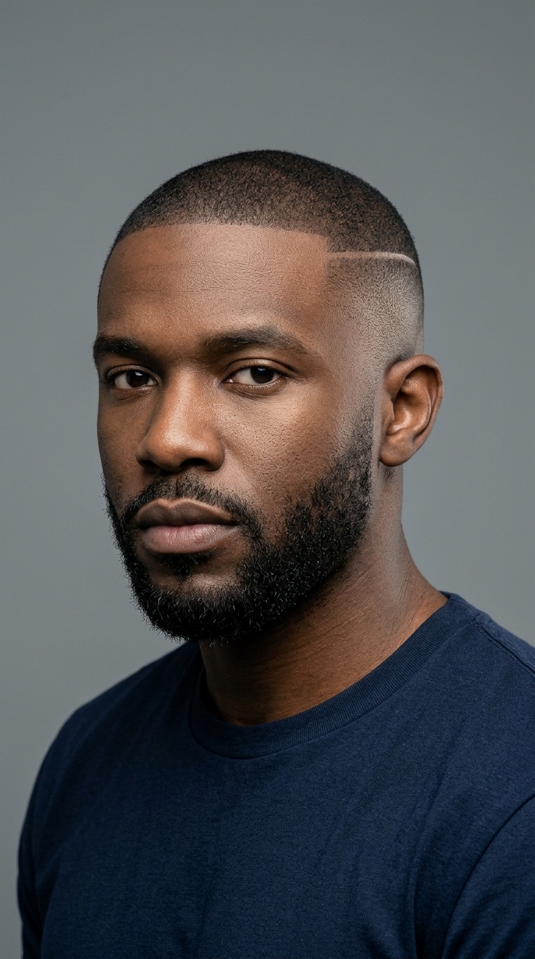 Bald Fade with Surgical Line