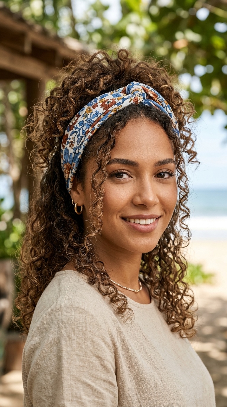 Bandana-Covered Loose Curls