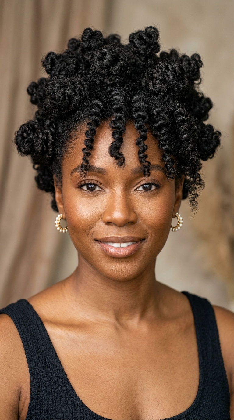Bantu Knot Out Updo