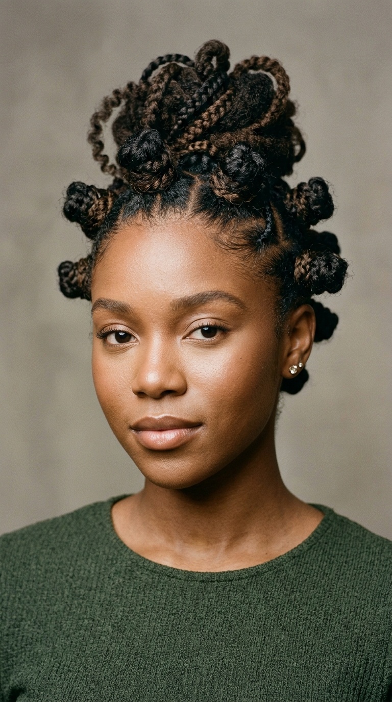 Bantu Knot Updo Mix
