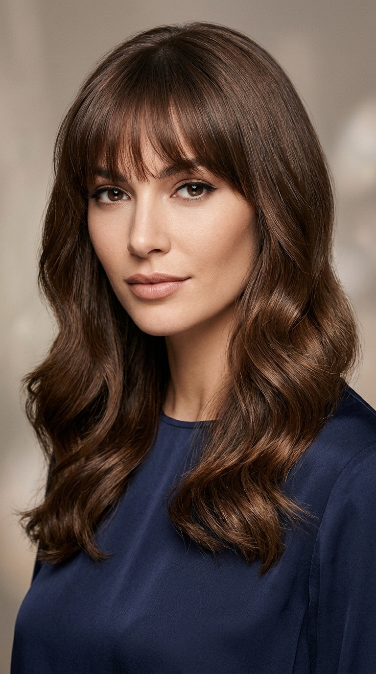 Bardot Bangs with Retro Hollywood Waves