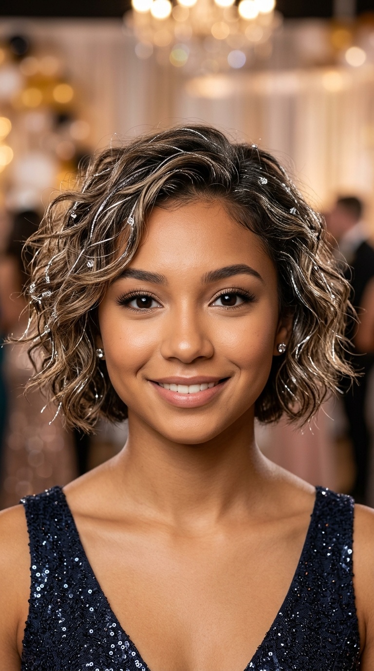 Beachy Waves with Metallic Thread