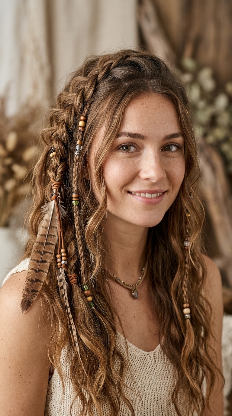Bead and Feather Accents