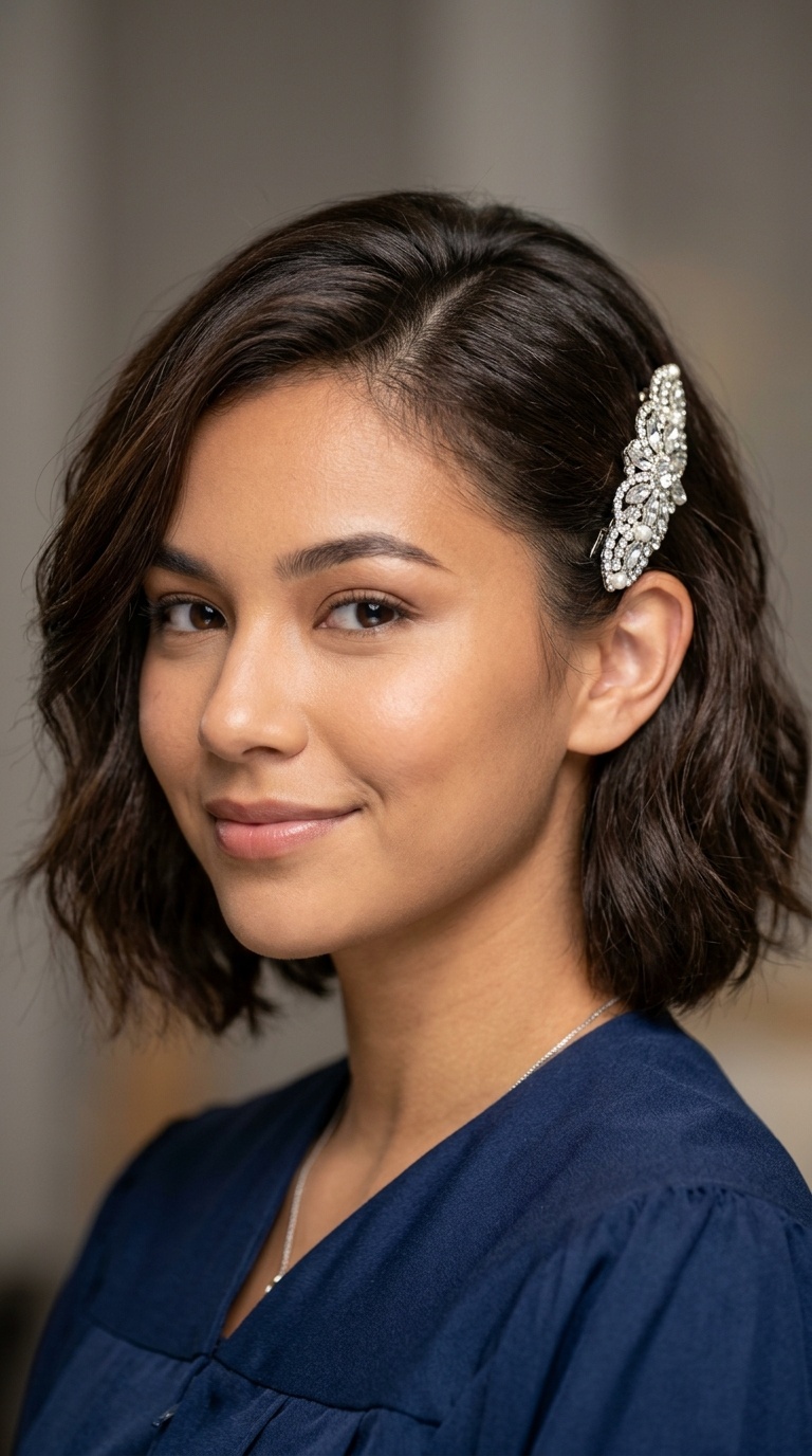 Bejeweled Barrette Side Sweep