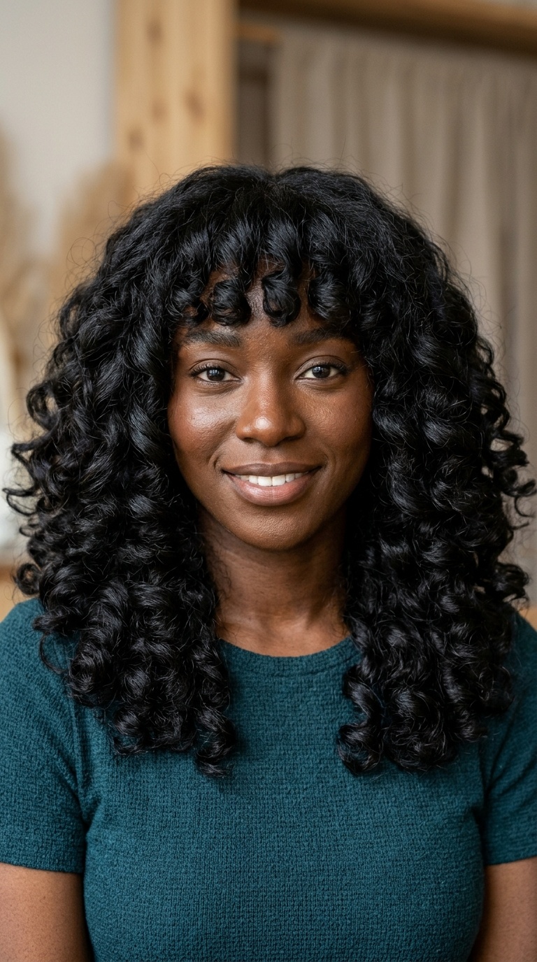 Big Barrel Curls with a Heavy Fringe
