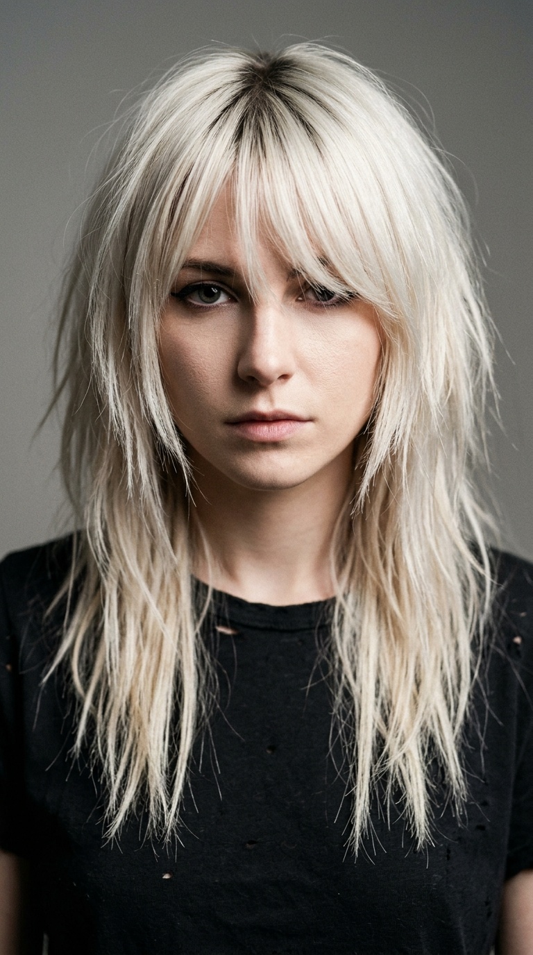 Bleached Blonde Emo-Fringe