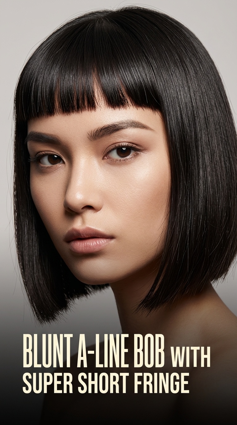 Blunt A-Line Bob with Super Short Fringe