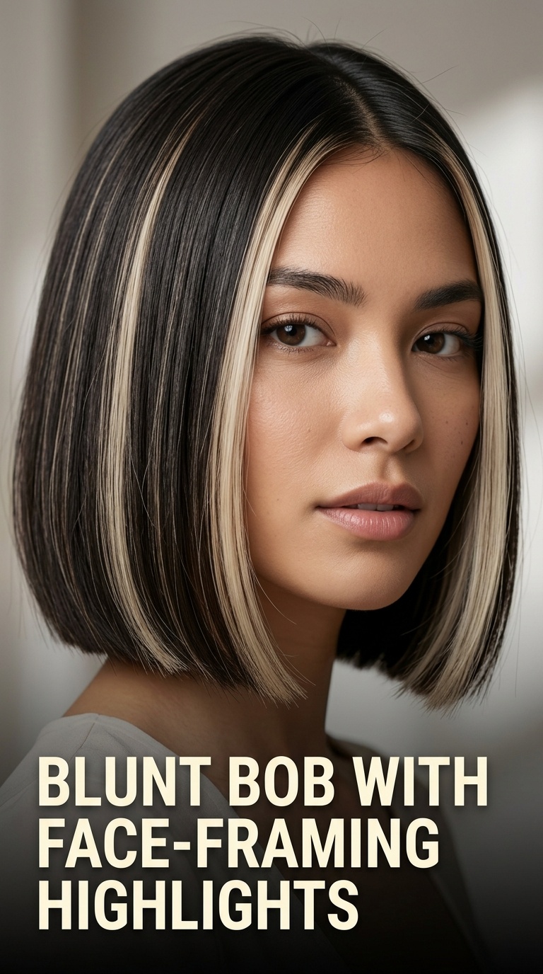 Blunt Bob with Face-Framing Highlights