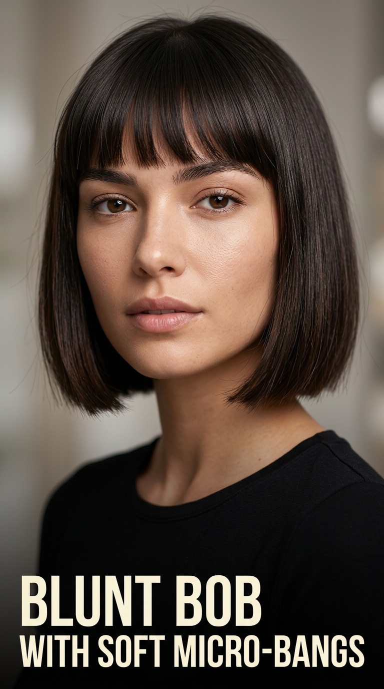 Blunt Bob with Soft Micro-Bangs