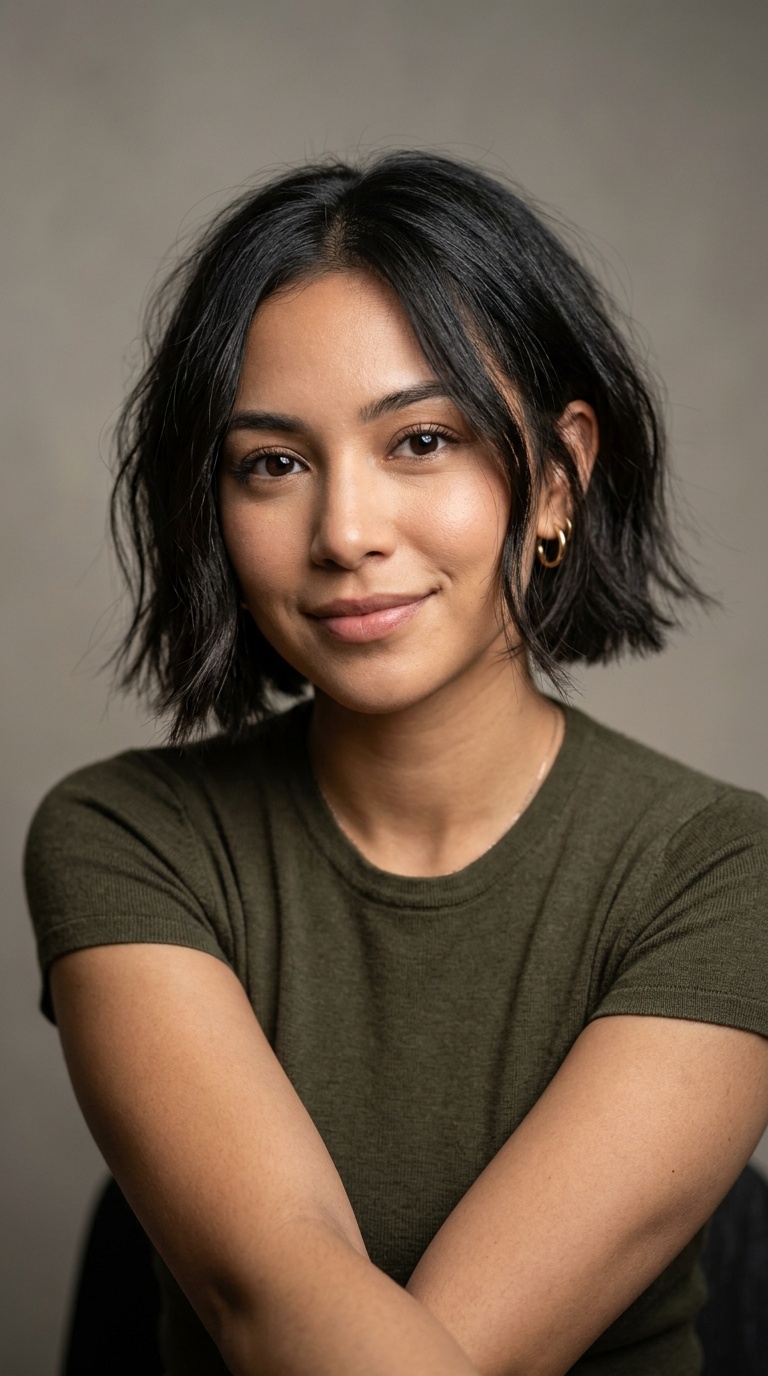 Blunt Bob with Wispy Face-Framing Pieces