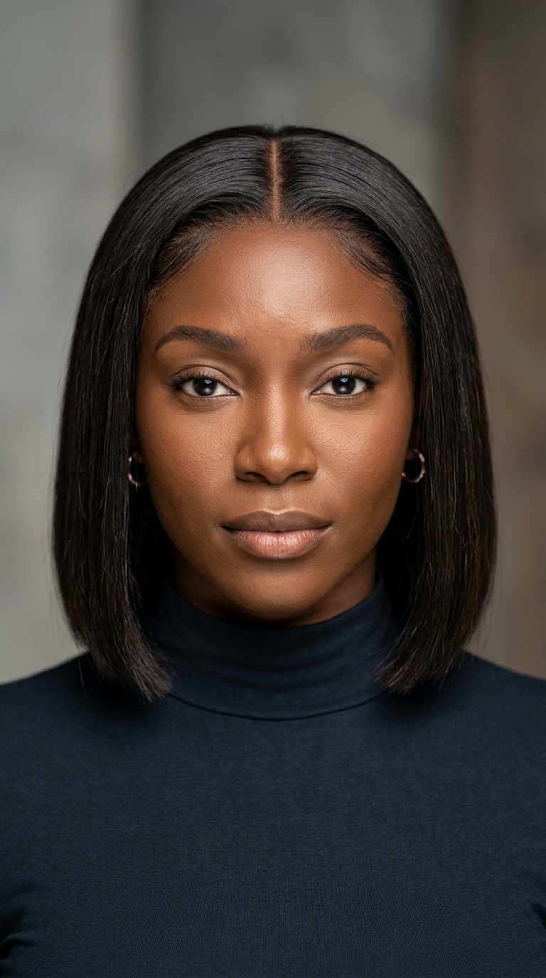 Blunt Cut Bob with Center Part