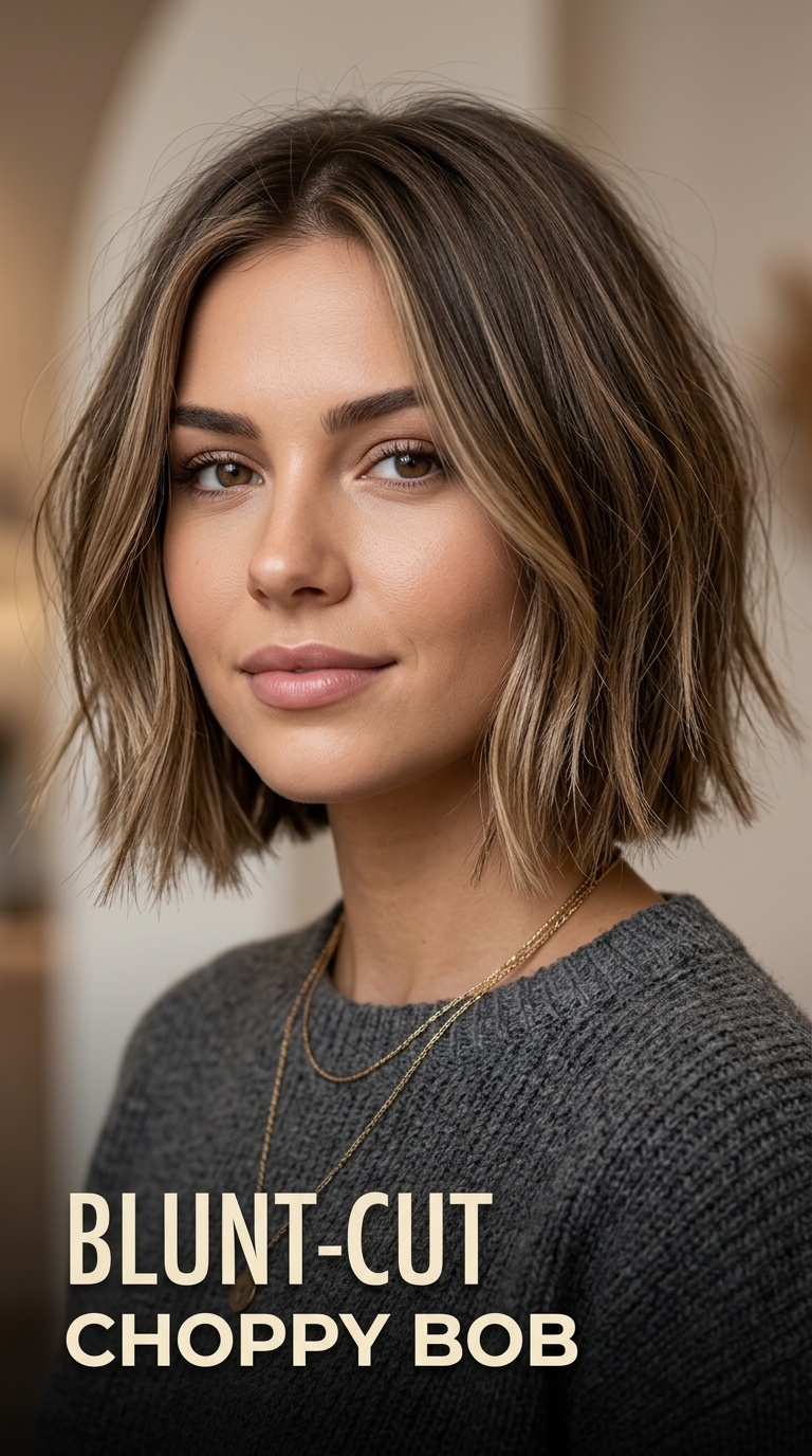 Blunt-Cut Choppy Bob
