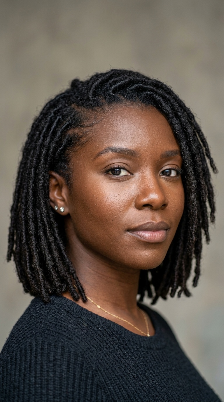 Blunt Cut Neck-Length Locs