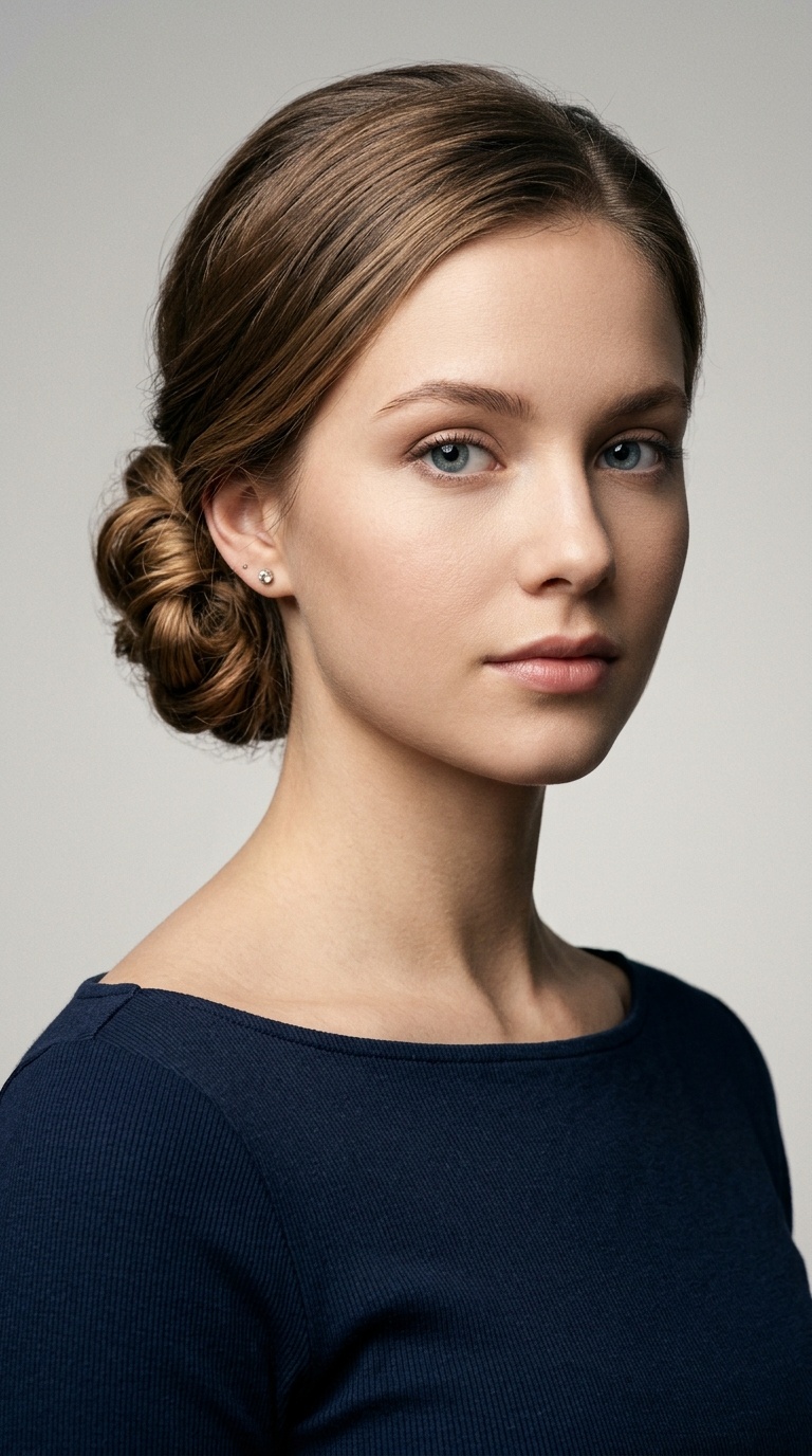 Boat Neck with a Low Chignon