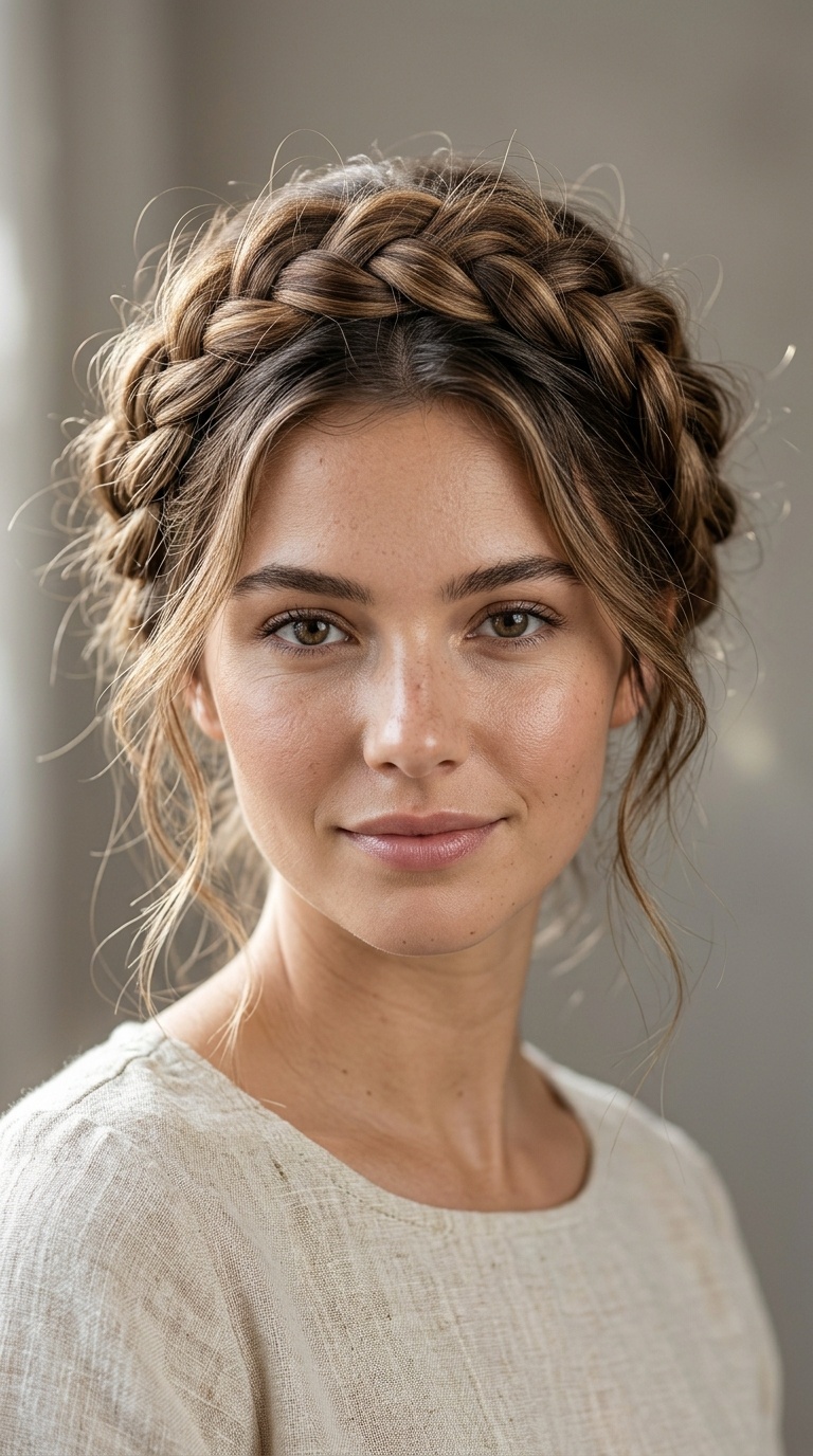 Bohemian Braided Crown with Flyaways