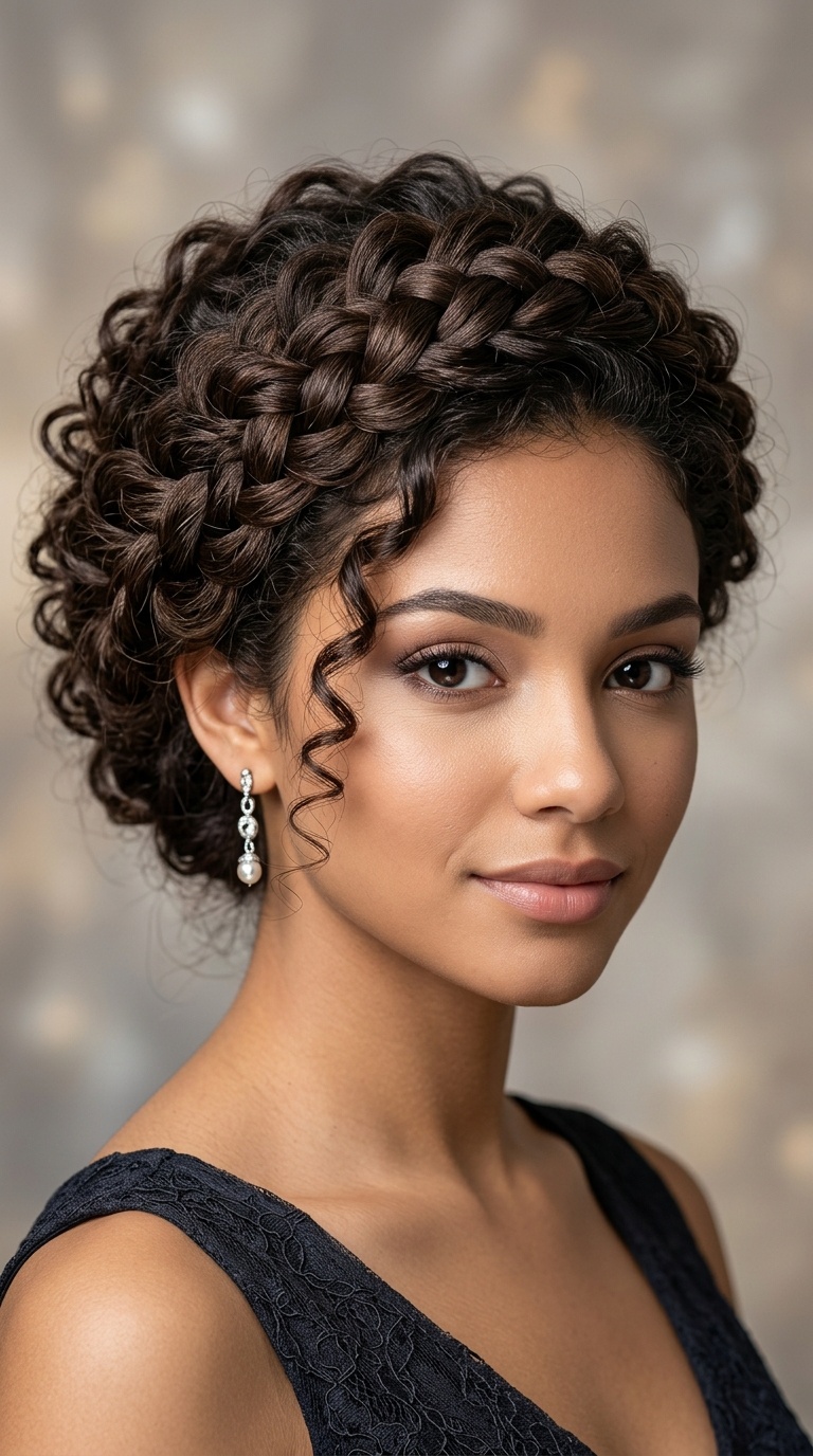 Bohemian Braided Curly Crown