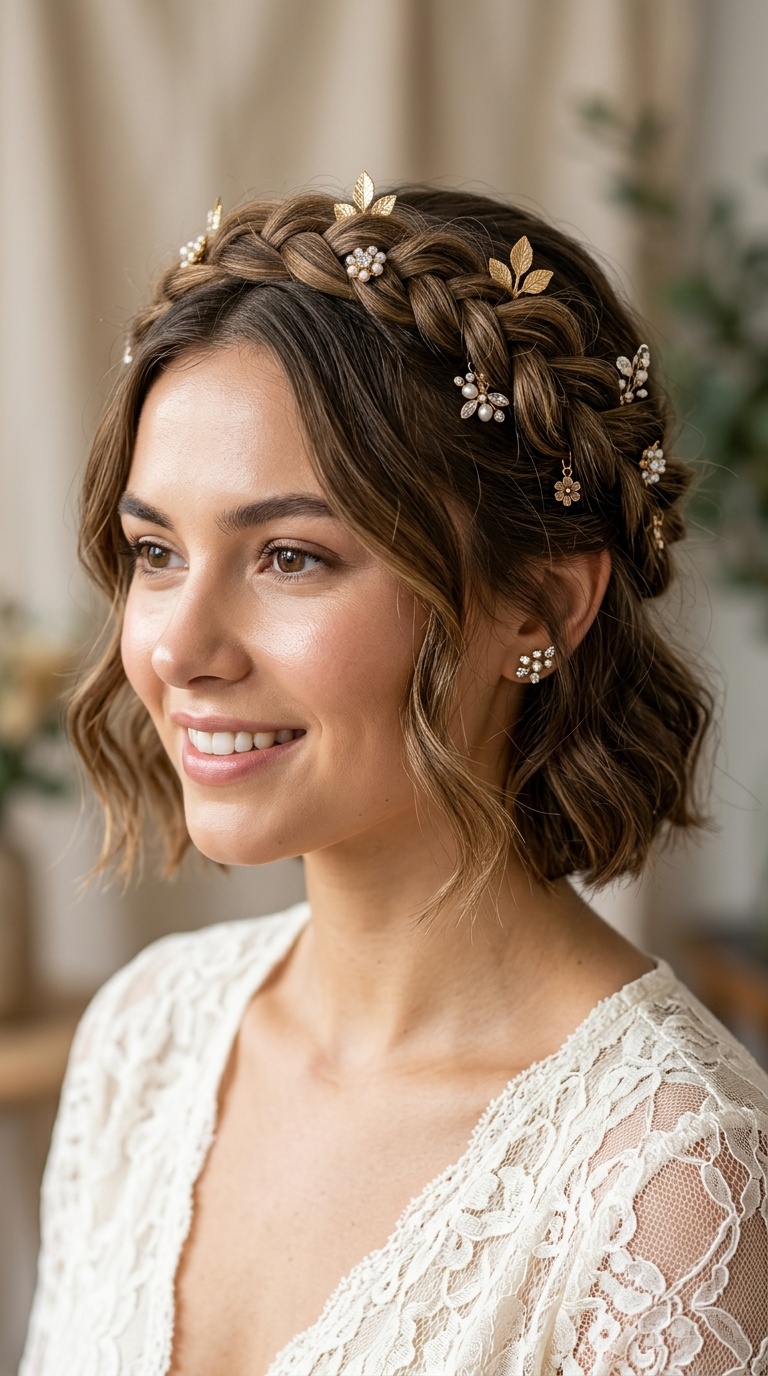 Bohemian Braided Halo with Decorative Pins