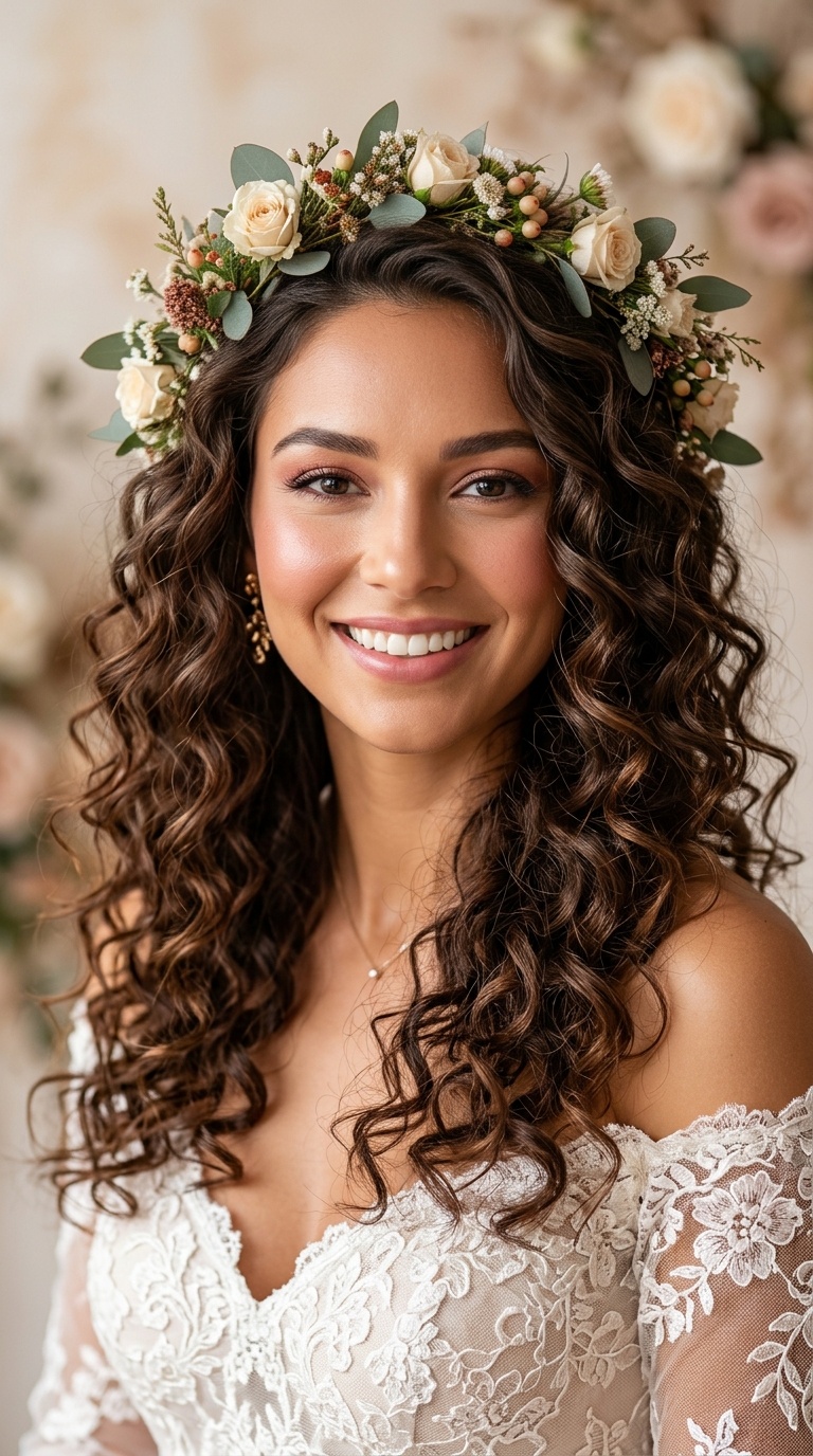 Bohemian Floral Crown Curls