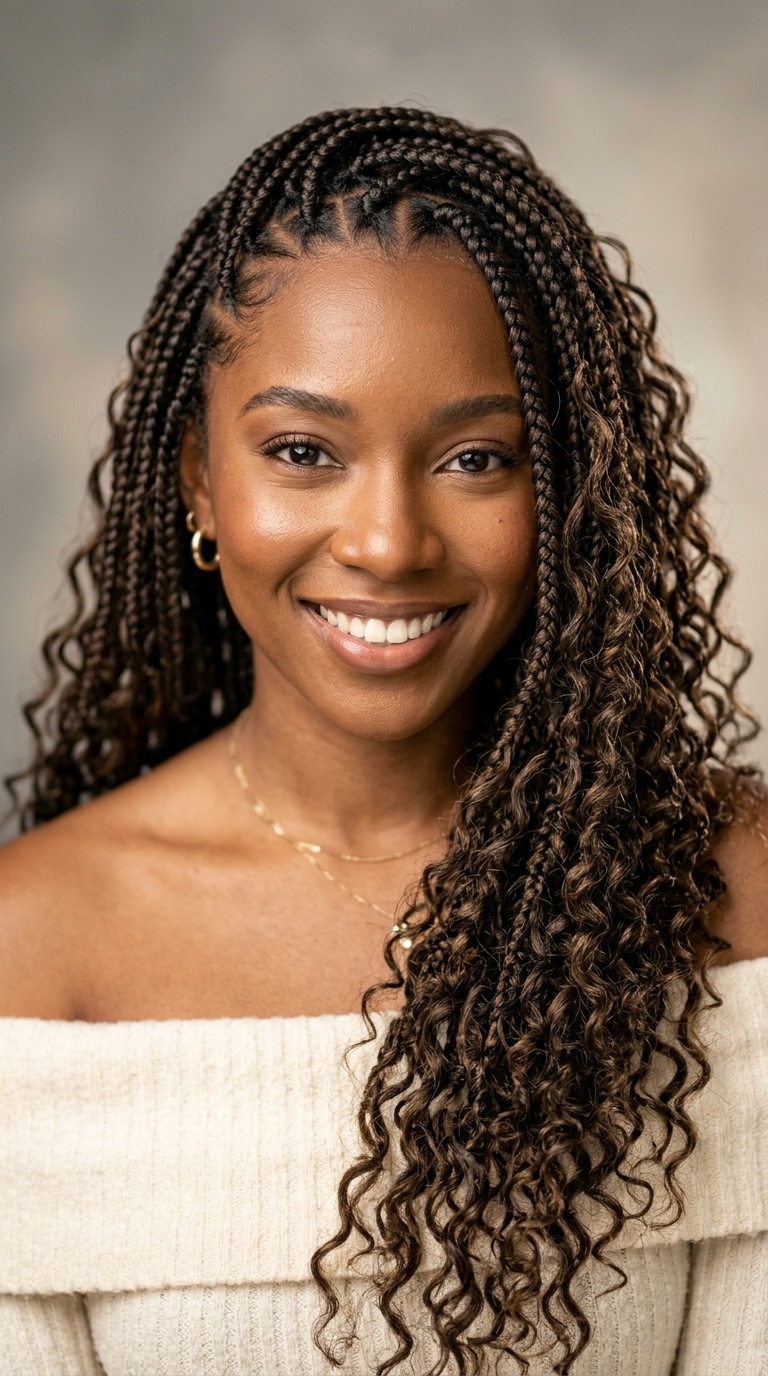 Bohemian Goddess Braids with Curly Ends