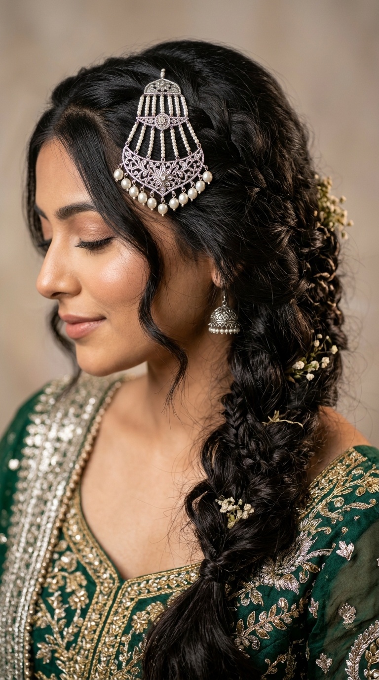 Bohemian Messy Braid with Silver Passa