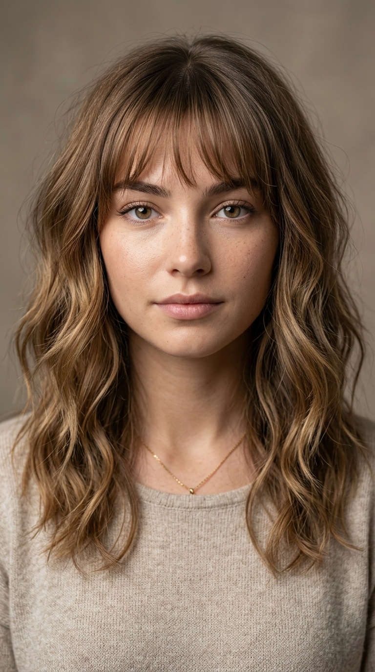 Bohemian Waves with See-Through Bangs