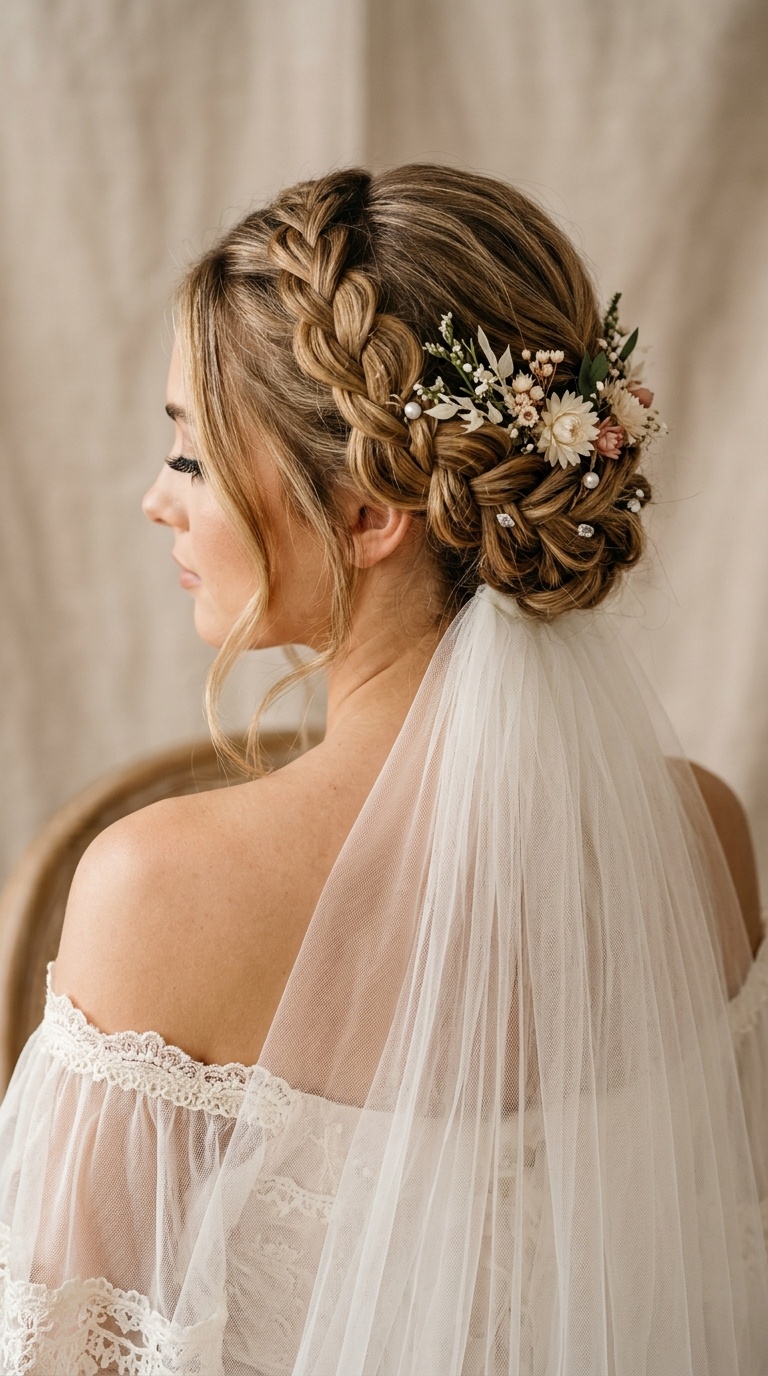 Boho Braided Crown with Back Placement