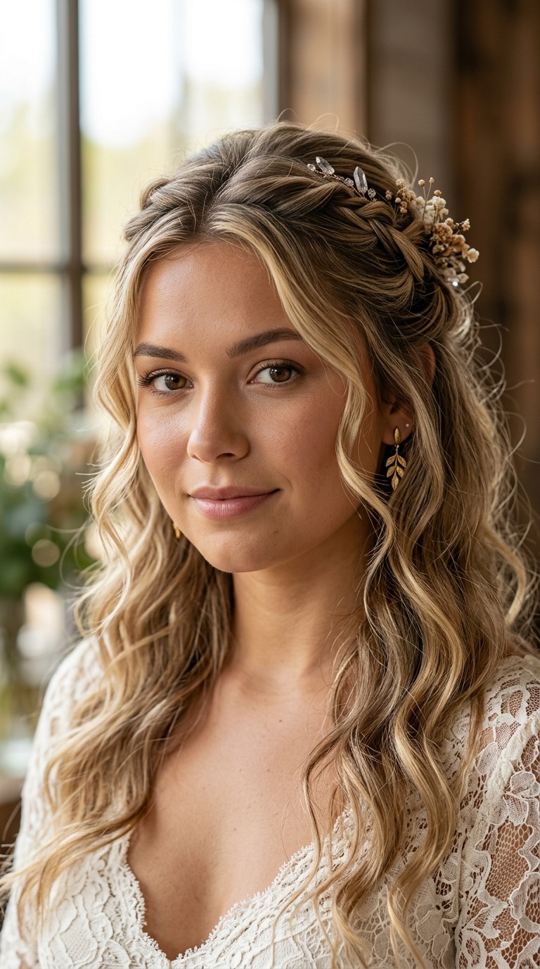 Boho Half-Up Half-Down Waves