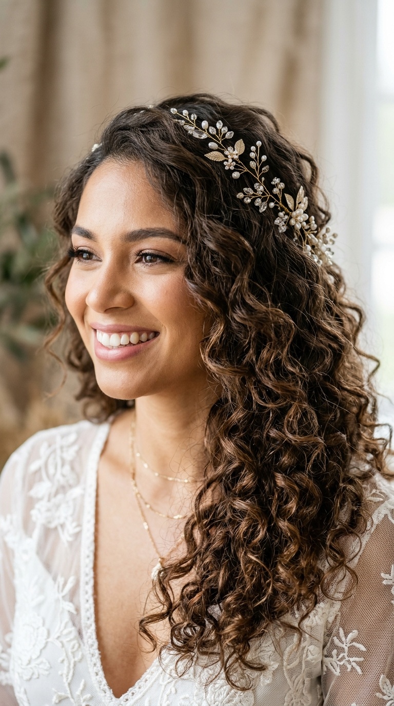 Boho Vine Accented Open Curls