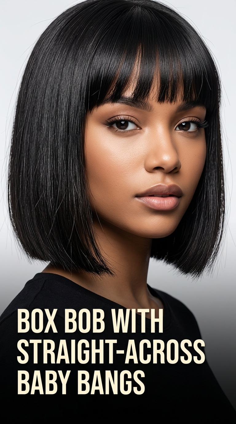 Box Bob with Straight-Across Baby Bangs