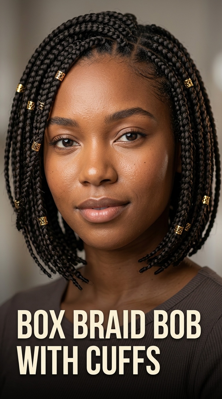 Box Braid Bob with Cuffs