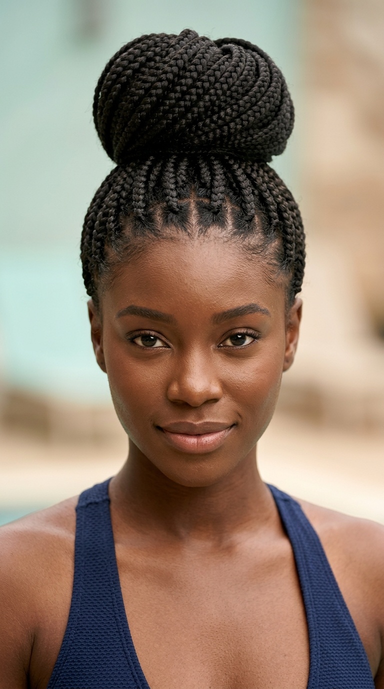 Box Braid Bun