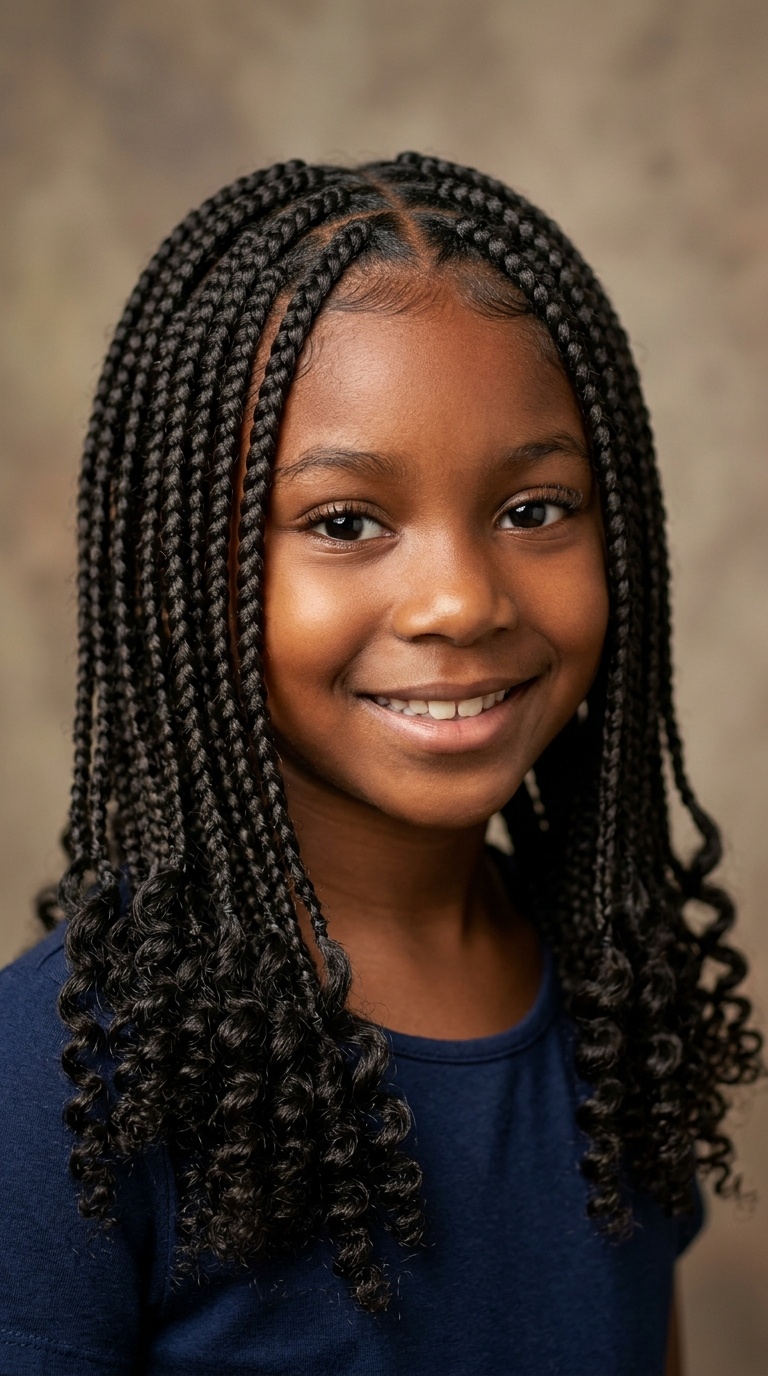 Box Braids with Curly Ends