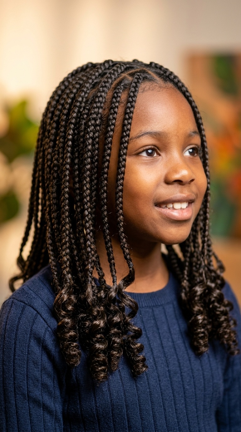 Box Braids with Curly Ends