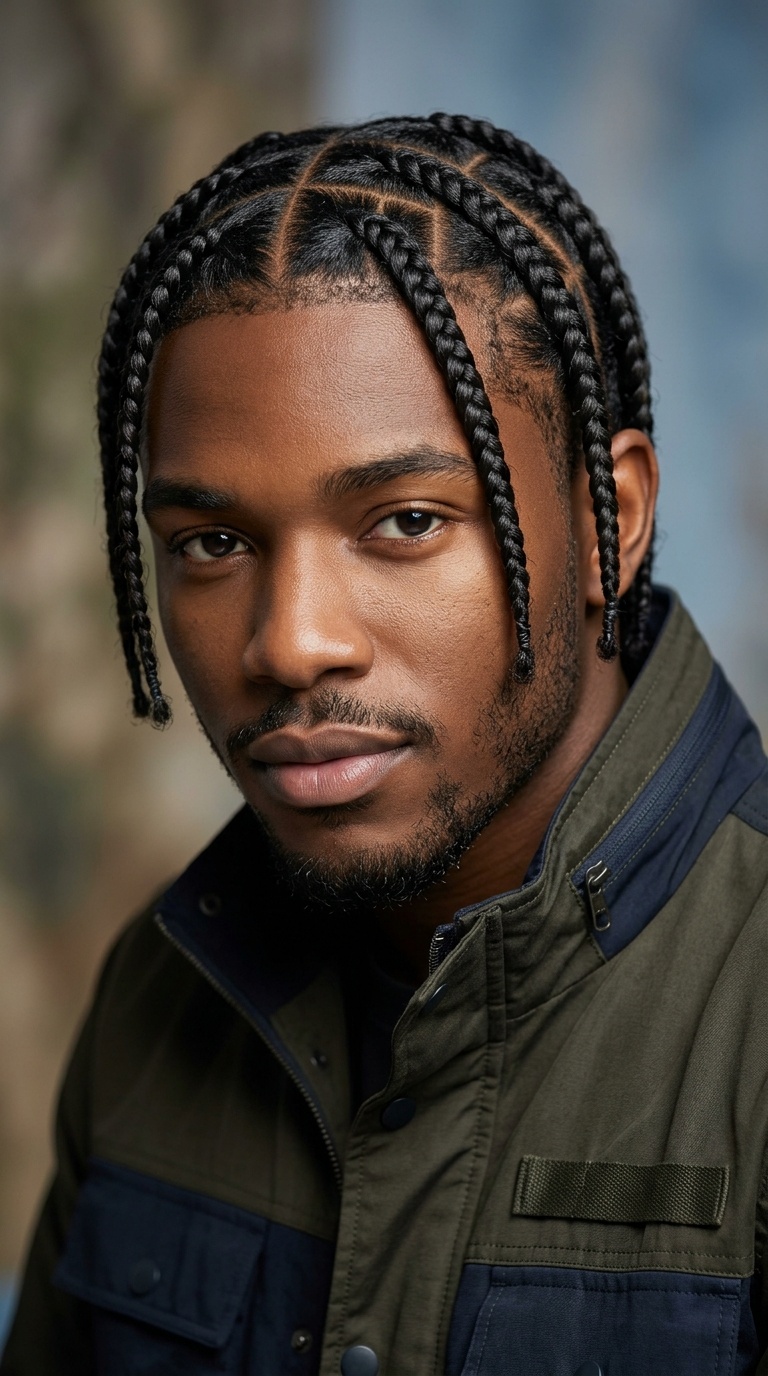 Box Braids with Geometric Parts