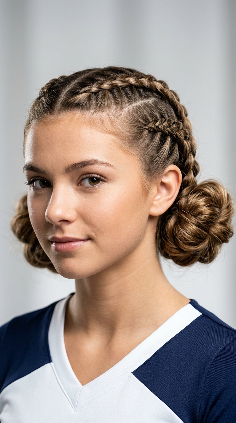 Boxer Braids into Low Voluminous Buns