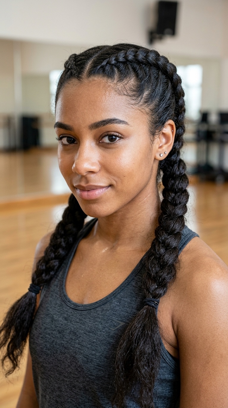Boxer Braids into Pigtails
